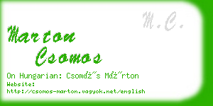 marton csomos business card